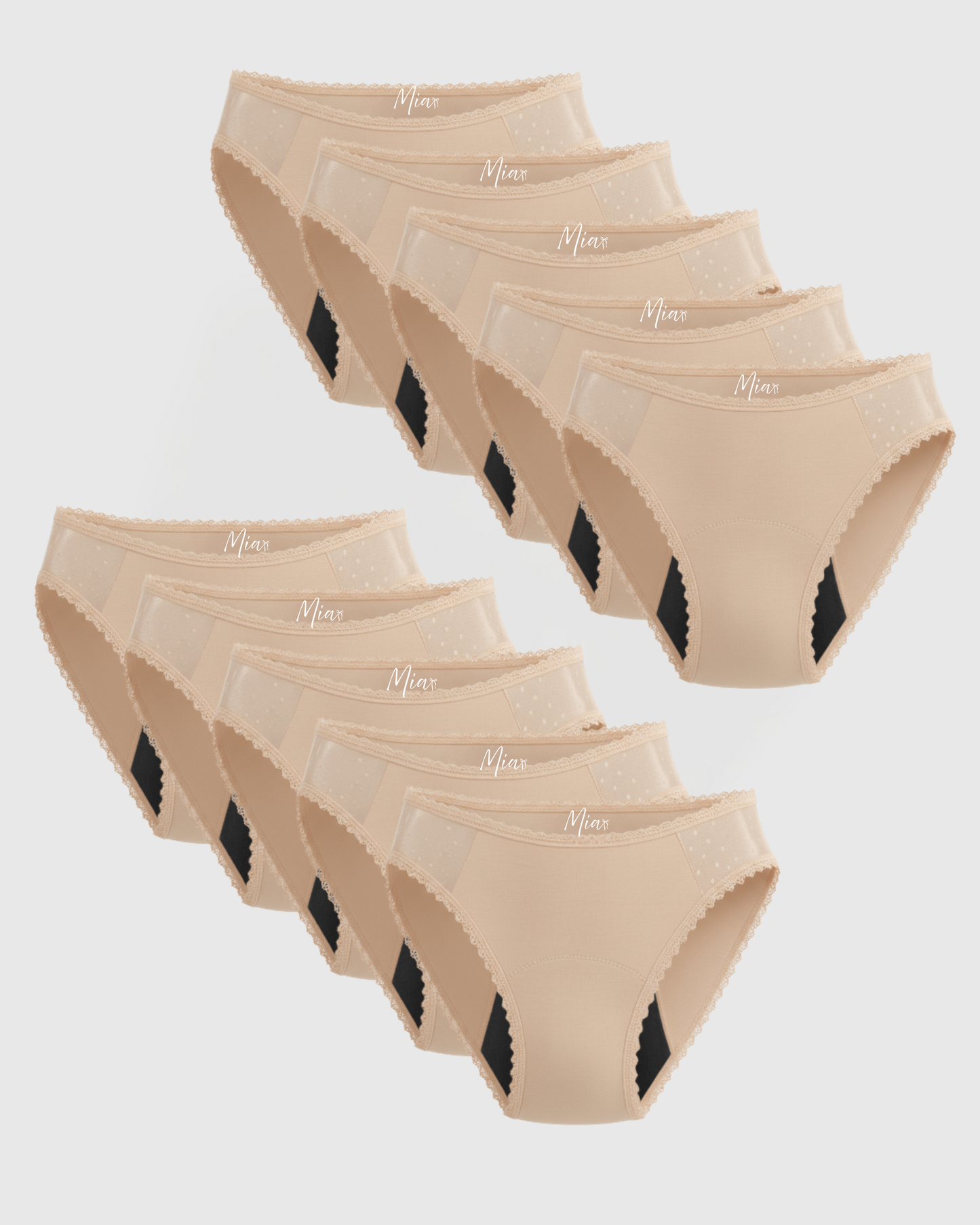 Mias Elegante Auslaufsichere Unterwäsche (10er-Pack)