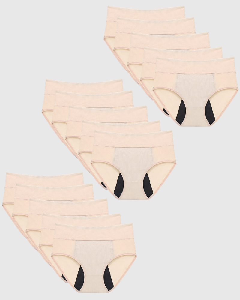 Mias Baumwolle Auslaufsichere Unterwäsche (15er-Pack)