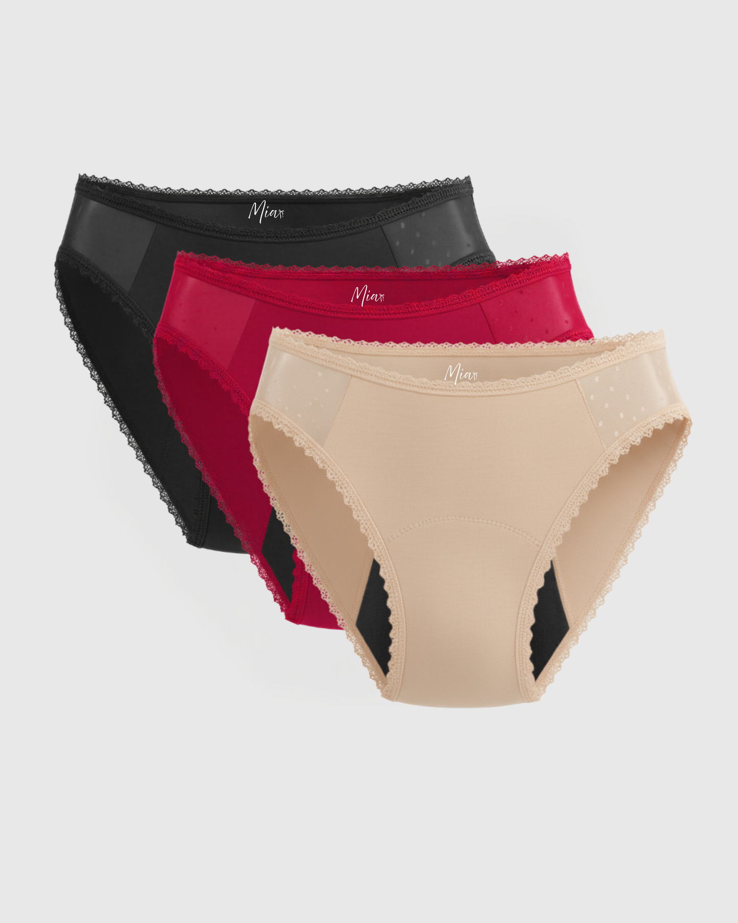 Mias Elegante Auslaufsichere Unterwäsche (3er-Pack)