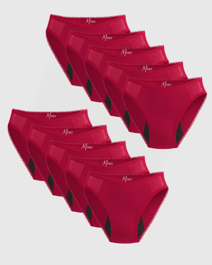 Mia's elegante auslaufsichere Unterwäsche (10er-Pack)