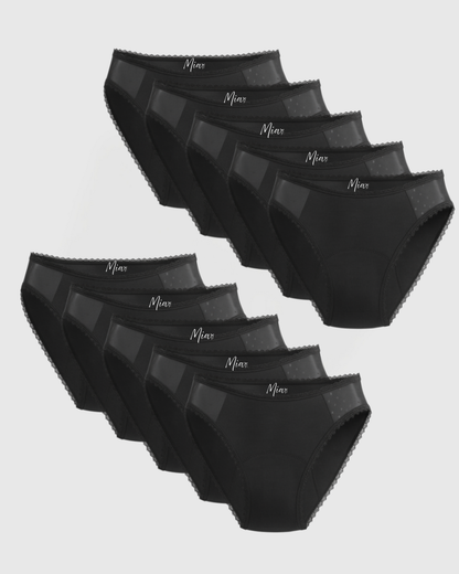 Mia's elegante auslaufsichere Unterwäsche (10er-Pack)