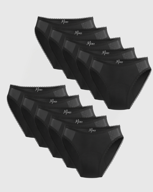 Mia's elegante auslaufsichere Unterwäsche (10er-Pack)